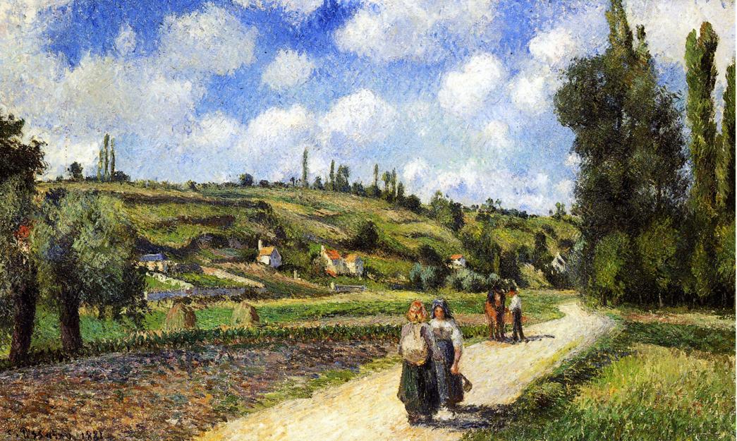 Landscape near Pontoise, the Auvers Road - Camille Pissarro Paintings